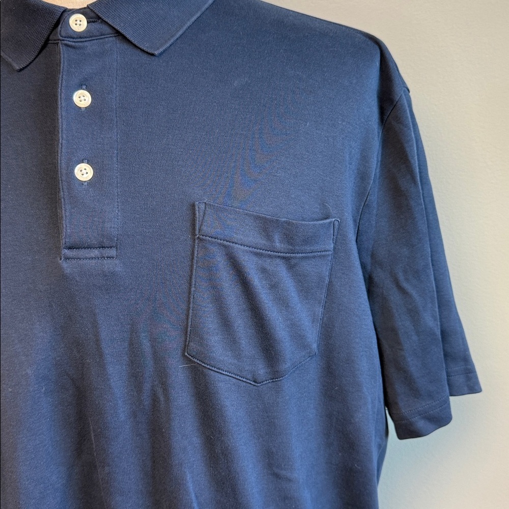 Lands’ End Navy Cotton Polo Shirt – Size XL - Picture 4 of 8